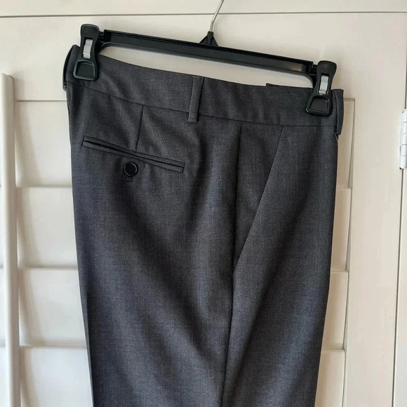 THEORY NEW Emery Tailor Charcoal Grey Trousers Pants Stretch - Picture 4 of 8